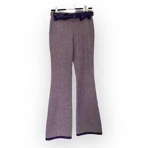 Y2K Dolce & Gabanna Purple & White Tweed Flare Pants Size 28